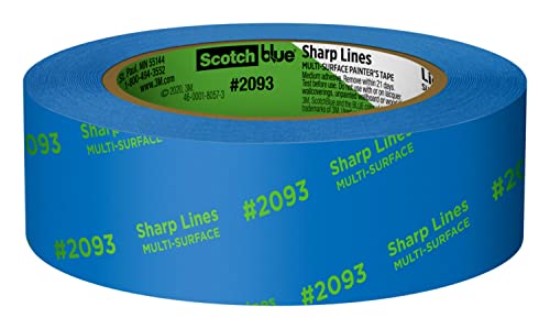 Scotch ScotchBlue 2093-36AC3 Sharp Lines Painter’s Tape, 1.41" Width, Blue