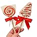 Whimsical Christmas Lollipops Individually Wrapped Holiday Candy with Candy Magic Land Gift Tags– 4 Large Suckers Swirly Organic Tree Shapes Made in USA Stocking Stuffers & Gift-Wrap Decorations