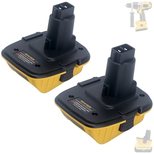 Tulepowceeng 2 Packs DCA1820 Adapter Compatible with Dewalt 18V Tools Convert Compatible with Dewalt 20V DCB203 DCB204 DCB206 to Work with 18V Cordless Power Tools