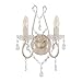 Produktbild MiniSun  Elegante 2-flammige Wandleuchte aus mattweißem Metall im antik aussehenden Shabby Chic Stil mit transparenten Juwelen aus Acryl  Wandlampe