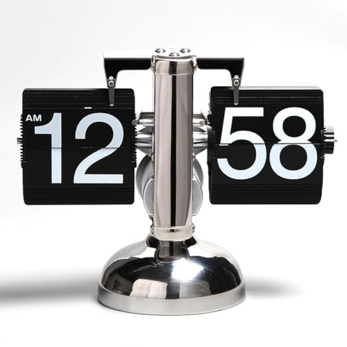 Sarini Retro Digital Flip Clock, Digital Flip Clock, Flip Desk Clock, Automatic Page Flip Clock, Used In Home Living Room, Hotel Desk Clock (Black) - Image 4
