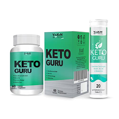 Vokin Biotech Keto Guru Tablets for weight loss 60 Tablets (Keto Guru With Keto Guru Water Soluble 20 tablets) Vokin Biotech Keto Guru Tablets for weight loss 60 Tablets (Keto Guru With Keto Guru Water Soluble 20 tablets)