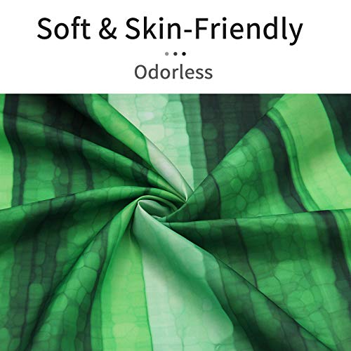 Gibelle Green Striped Shower Curtain, Emerald Green Dark Green Neon Fabric Shower Curtain Set With Hooks, Ombre Abstract Modern Art Bath Curtain Waterproof Shower Curtains For Bathroom Decor, 72 X 72 #TOP3