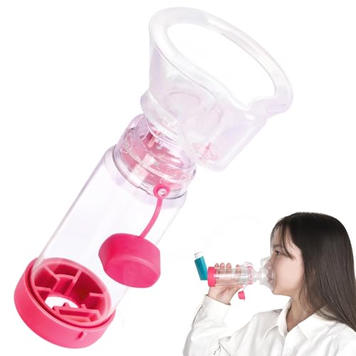 SAWOZU Inhaler Spacer for Kids and Adults Soft Fit Mask Portable and Lightweight Suitable for Home and Travel Nessi OTC Spacer Pink