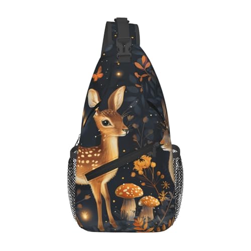 Bolso tipo bandolera con diseño Cute Bunny Deer para hombres y mujeres