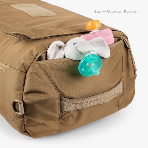 Tactical Baby Gear Tactical Duffle Bag – Hospital & Weekender Diaper Bag for Men with Patch Panel, Backpack or Shoulder Strap Carry, Spacious Storage (Coyote Brown)4
