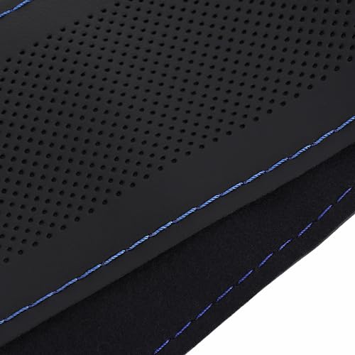Image of KINGSWAY PU Leatherite Car Steering Cover Sewable Compatible with Maruti Suzuki Alto (Year 2012 Onwards), Black Color with Blue Thread, Pack of 1 with Sewing Needle and Thread