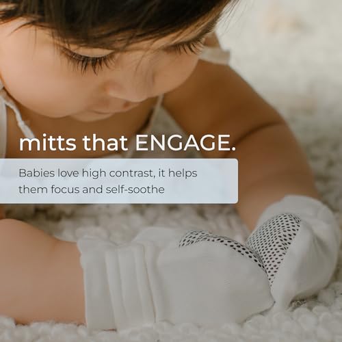 goumikids Viscose Made from Bamboo Cotton Stay-On Mitts, 3-6m Midnight Mitts4