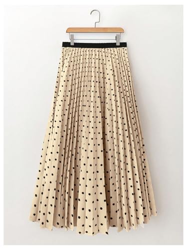 SHENHE Women's Pleated Maxi Skirt A Line High Waisted Polka Dots Elegant Business Casual Skirt2