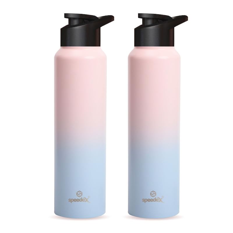 Speedex Stainless Steel Water Bottle 1 Litre, Leakproof Sipper Cap 1 Ltr, Dual Pink Blue, Bottles 1+ Litre for School, Gym, Office, Boys, Girls, Men, Women, Kids, Fridge 1Ltr - 1000 ml - Set of 2 (B0BD8WVQ27) Amazon Price History, Amazon Price Tracker