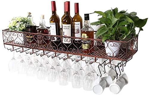 Support de stockage de vin suspendu avec porte-verre en métal noir robuste - 2