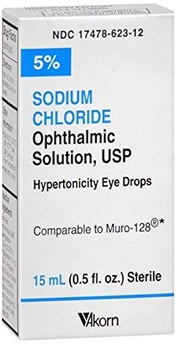 Pack of 3 Chloride Ophthalmic Solution, USP 5 Sodium 0.5 Fluid Ounce