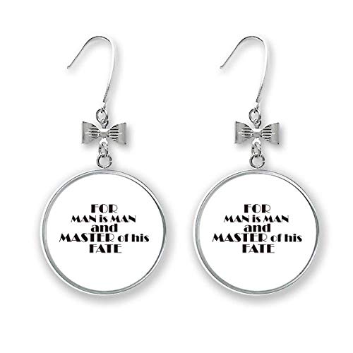 Boucles d'oreilles pendantes nœud homme : bijou en acier avec citation inspirante pour son destin