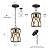 KSANA Farmhouse Wood Pendant Light, Cage Lantern Hanging Light Fixture for Kitchen Island, Foyer, Hallway, Bedroom and Entryway