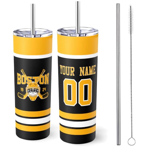 Image of ANTKING Boston Tumbler 20oz Travel Mug Custom Name Number Gifts | Stainless Steel Insulated Coffee Cup for Men Women