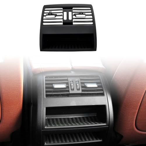 MKptopia Cubierta De Panel De Rejilla De Ventilación Para Aire Acondicionado Trasero De Coche Sin Cromo Compatible con BM-W 5 Series F10 F11 F18 520i 523i 525i 528i 535i-Sin Agujero
