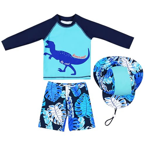 AIWUHE Jungen Kinder Badeanzug Dinosaurier 2er Set Rashguard...