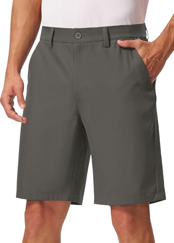 Rdruko Men's 9" Golf Shorts Stretch Dress Shorts Cement Gray 44Wx9L