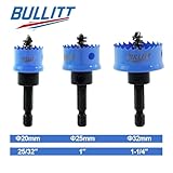 BULLITT 3PCS M42 HSS Bi-Metal Hole Saw Set, 20,25,32MM Hex Shank Impact Hole Cutter Set Perfect for Drilling Thin Metal,Stainless Steel,Mild Steel and Aluminium - Image 3