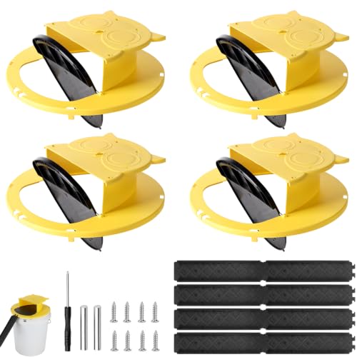 4 Pack Mouse Rat Trap Bucket,5 Gallon Mouses Rat Traps Indoor for Home