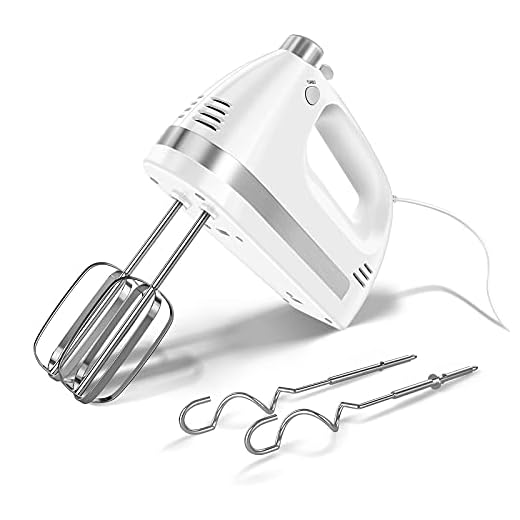 BNEHHOV Batidora de Varillas Eléctrica 400W Batidora Amasodora de Mano 5 Niveles de Velocidad & Función Turbo con 2 Batidores de Acero Inoxidable & 2 Ganchos para Batir Leche Huevo Masa