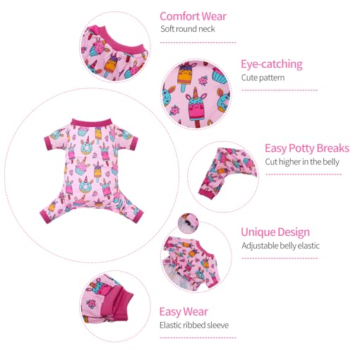 Image of CuteBone Small Dog Pajamas Shirt Stretchy Summer Puppy Pjs Soft Cat Onesies Pet Clothes for Daily Wear DA30M