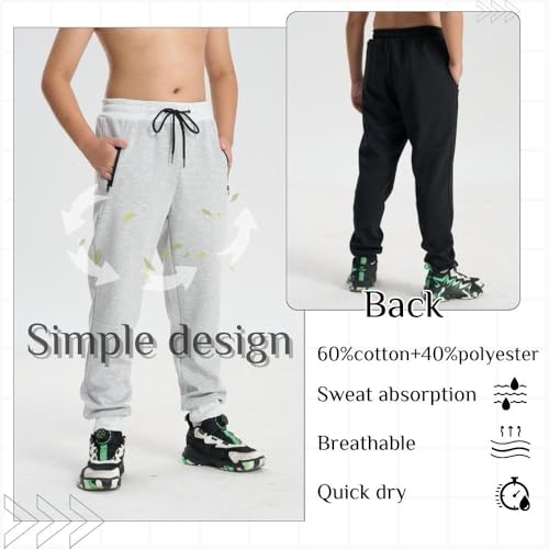 3er-Pack Jungenhose, Jogginghose, Loose Freizeithose,Stretch, Bequeme Freizeithose, Herbst und Winter Dunkelgrau S