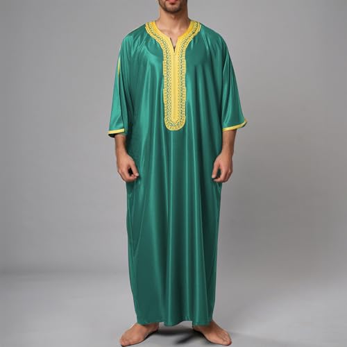 Abaya ensemble musulman homme avec poches et capuche pour la prière quotidienne