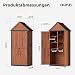 Aoxun Gartenhaus Holz wetterfest mit 3 Einlegeböden & Asphaltdach, kompakter Gartenschrank wetterfest Outdoor mit Magnetverschluss, stabile Holzlagerung für Garten Balkon Terrasse