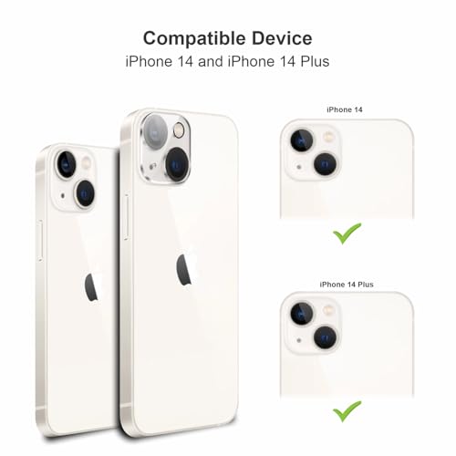 Image of SupCares Premium Camera Lens Protector Tempered Glass Compatible For iPhone 14 and iPhone 14 Plus With Installation Kit | Edge to Edge Coverage | Transparent | Pack of 2