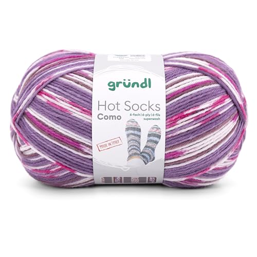 Gründl Hot Socks Como 6-fach Sockenwolle Fuchsia-Braun