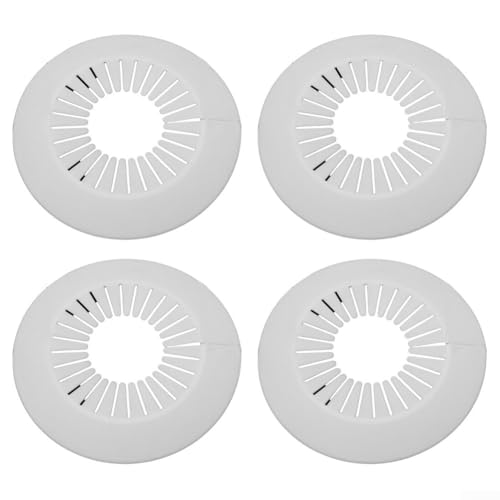 Wall Hole Cover for Pipes, PP Material Cable Bushing for Wall Holes, Duct Cover Plate with Smooth Finish, Shower Pipe Trim for Ring, 4 Pack, White(56mm)