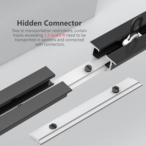 Heavy Duty Ceiling Curtain Track System - Sliding Door Rods for Curtains, Adjustable Lengths 2-10m, Recessed Mount, Ideal for Living Room & Bedroom - Easy Installation