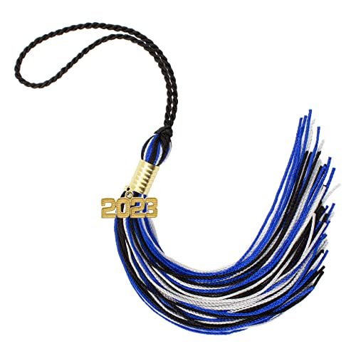 Tassel Depot 2023 Black/Royal/Gray Graduation Tassel - Every School Color Available - Made in USA