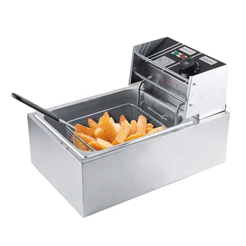 Blendra Deep Fat Fryer 6L Capacity 2500W, Stainless Steel Fryer for Chips & Fried Chicken, 50-200 Adjustable Temperature, Removable Oil Container with Basket and Lid, Easy Clean