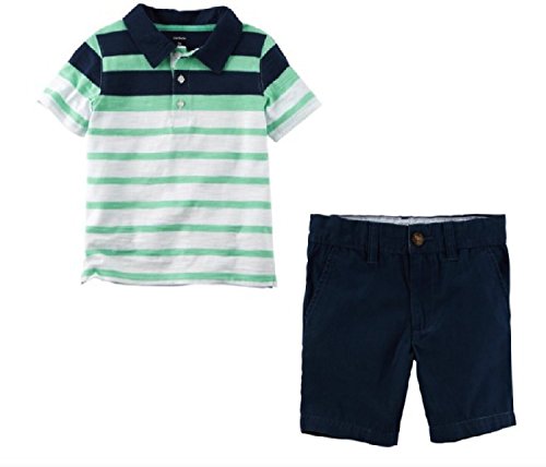 T-shirt à rayures et short garçon ensemble été deux pièces