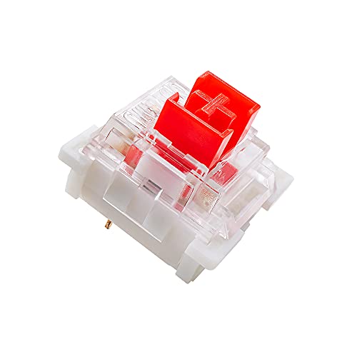 OUTEMU Medium-Low Profile Red Switches 3 Pin Thiner 50g Force 1.6mm Actuation-Travel Key switches Pack 20 - Replacement Switches for Mechanical Keyboard