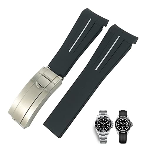 Bracelet silicone incurvé 20mm pour remplacer bracelet montre Rolex