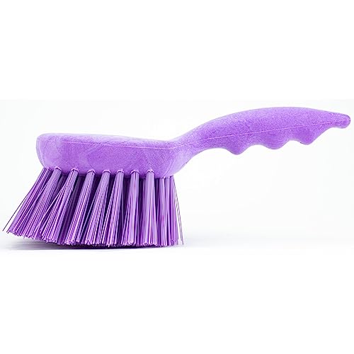 Image of SPARTA 40541EC68 Plastic Scrub Brush, Utility Brush, Kitchen Brush With Hanging Hole For Cleaning, 8 Inches, Purple, (Pack of 6)