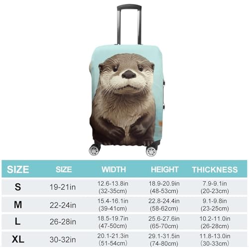 Travel Luggage Cover Protectors Elastic Anti-scratch Suitcase Cover Washable Luggage Sleeve Cute Otter Suitcase Cover Protector Fit 18-32 Inch Suitcases Travel Accessories S2