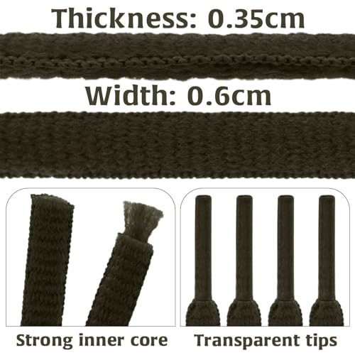Image of DELELE 2Pair Oval Shoes laces 42 Colors Half Round 1 /4 inchAthletic ShoeLaces for Sport /Running Shoes Shoe Strings