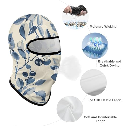 Balaclava para hombre y mujer con diseño floral a mano, máscara facial completa para ciclismo miniatura 3