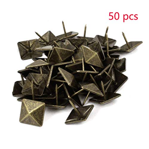 image for S SYDIEN 50Pcs Bronze Upholstery Tacks Square Head Bubble Nails Uphols