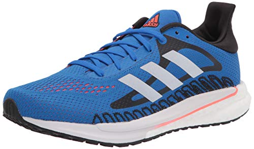 adidas Men's Glide Running Shoe, Football Blue/Silver Metallic/Solar Red, 10.5