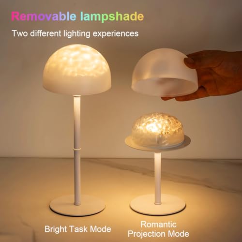 Image of ELEPHANTBOAT Shower Lamp Waterproof Bathroom Light with Ocean Wave Projector Rechargeable Touch and Remote Control for Shower and Bathtub