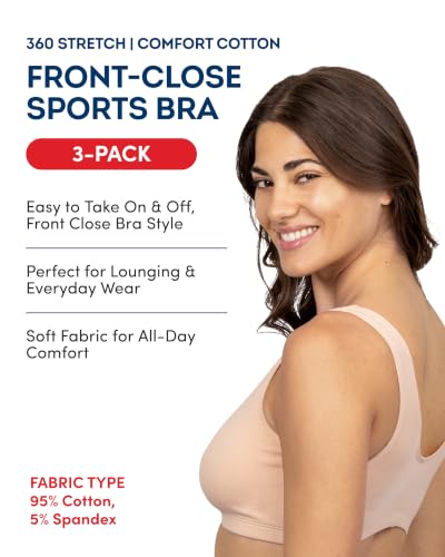 Image of Fruit of the Loom Women's Multi-Pack Front Close Sports Bra