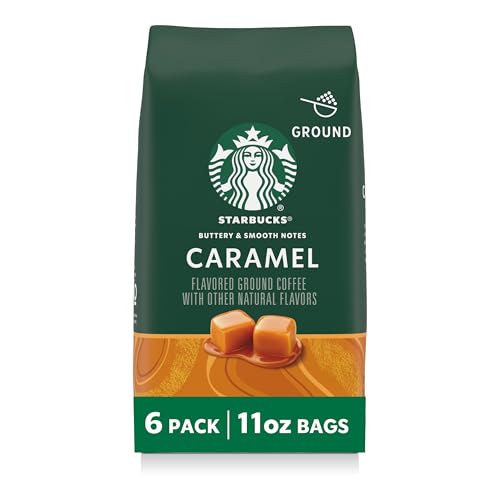 Starbucks Ground Coffee, Flavored Hot or Iced Coffee, Caramel, Si...