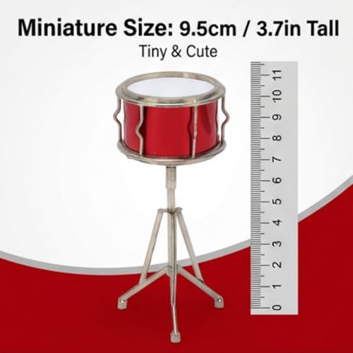 Caisse claire miniature de collection, finition réaliste instrument musique de bureau - 5