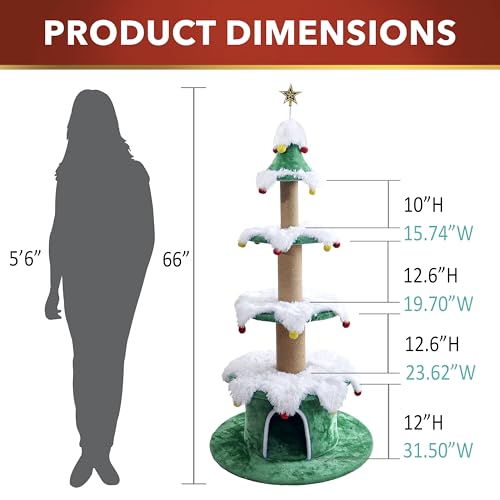 Árbol de Navidad para Gatos Multi Nivel con Rascadores y Condos miniatura 2