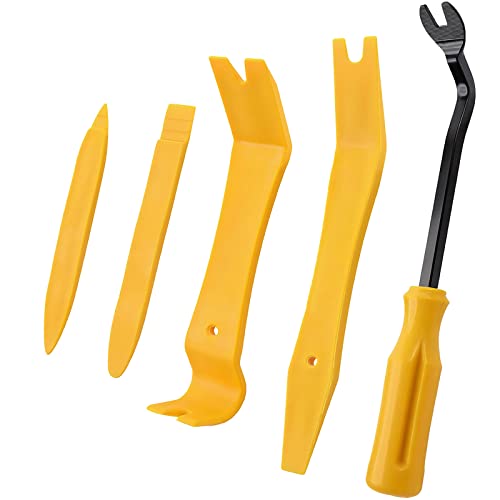 Eldhus Car Trim Removal Tool Kit, 5 Pcs Auto Clip Removal Pry Tool For Door Dash Dashboard Panel Fastener Remover, Push Pin Puller Body Repair Tools #TOP3